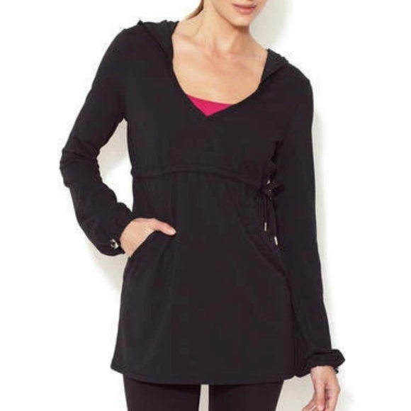 SPANX Tops - NWOT SPANX Women's Black Spanx Cinch-It Hoodie sweatshirt Size M